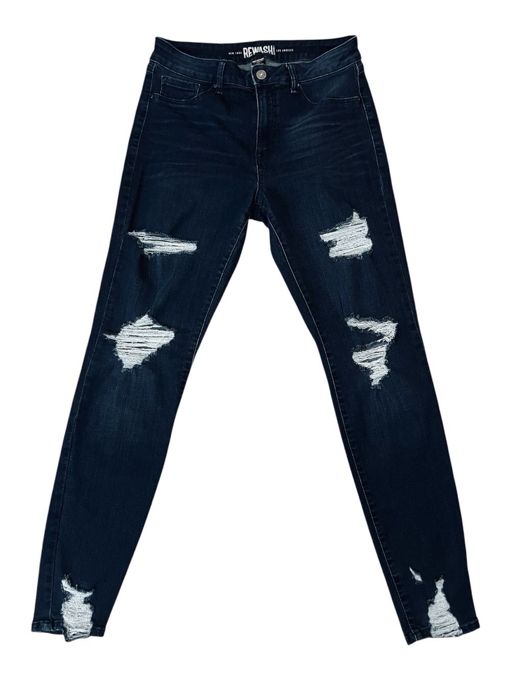 Rewash Dark Blue Distressed Skinny Jeans